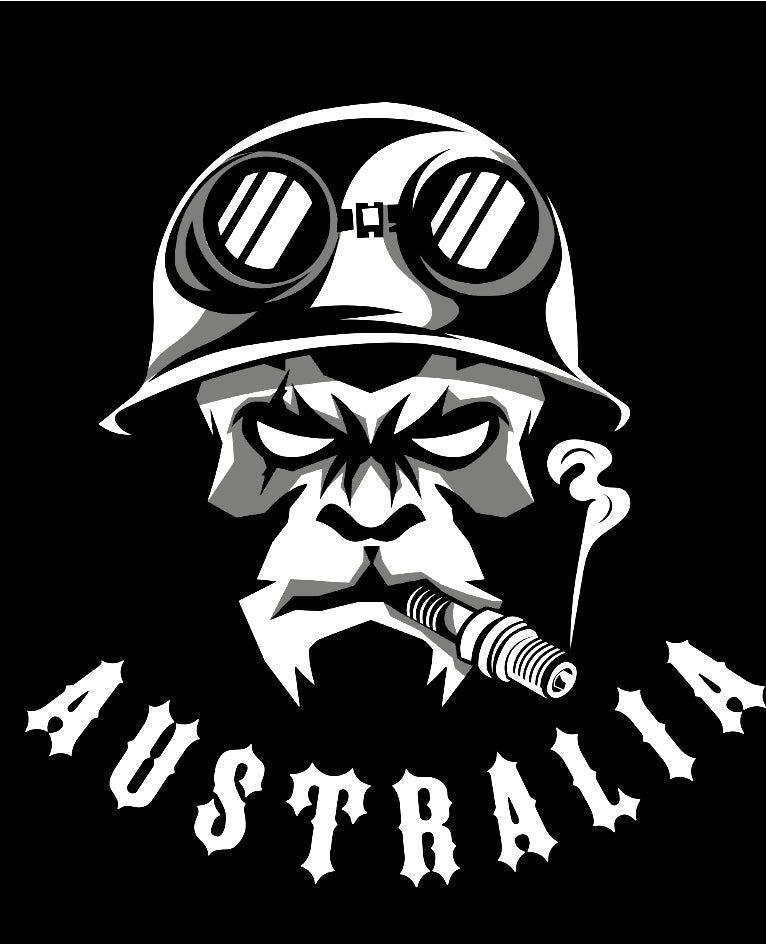 Monkey with Australia Rocker Patch Decal